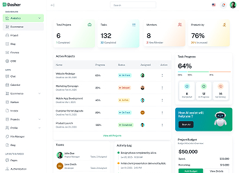 Admin dashboard preview